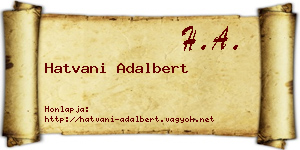 Hatvani Adalbert névjegykártya